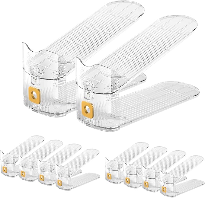 CiBiZi Clear Shoe Slots Organizers 10Pack Shoe Stacker Organizer for Closet Shoe Stackers for a Pair of Shoes Shoe Display Shelf Shoe Rack Holders Space Saver Organizador de Zapatos (Clear)-NeatNest
