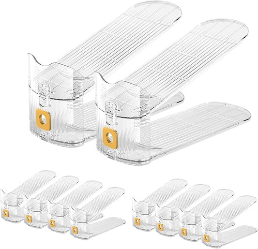 CiBiZi Clear Shoe Slots Organizers 10Pack Shoe Stacker Organizer for Closet Shoe Stackers for a Pair of Shoes Shoe Display Shelf Shoe Rack Holders Space Saver Organizador de Zapatos (Clear)-NeatNest