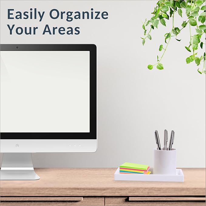 Countertop and Vanity Tray - 2 PC Small 7.7" Silicone Bathroom Trays, Kitchen Soap Tray, Dish Sponge Soap Holder Kitchen Sink Organizer Caddy, Bathroom Counter Trays for Lotion Dispenser-NeatNest