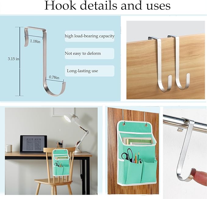 Hanging Basket for Organizing, Wall Organizer with Pockets and Over The Door Organizer，Can for Home, Closet, Office and Camper (2 Green)-NeatNest