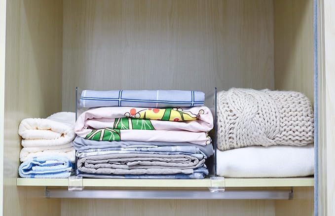 CY craft Shelf Dividers for Closets, Clear Acrylic Shelf Divider for Wood Shelves and Clothes Organizer/Purses Separators Perfect for Kitchen Cabinets and Bedroom Organizer,2 Pieces-NeatNest