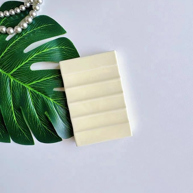 Ceramic Soap Dish with Drain Bar Soap Holder Self Draining Soap Tray Soap Saver for Bathroom Shower Kitchen-NeatNest