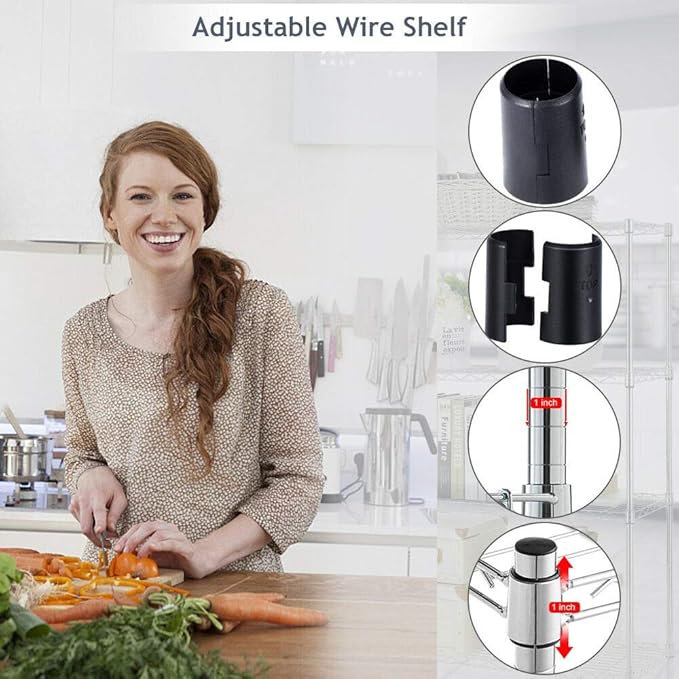 BestOffice Shelving Unit NSF Metal Large Storage Shelves Heavy Duty Height Adjustable Commercial Grade Steel Utility Layer Shelf Rack Organizer (36x14x54, Chrome)-NeatNest