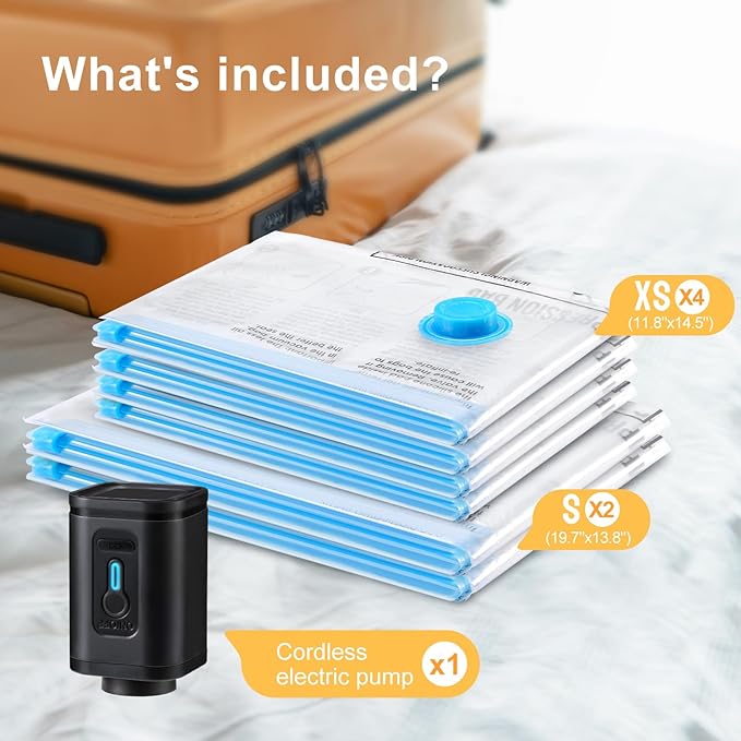 Travel Vacuum Bags Combo 6 Pack - Space Saver Vacuum Storage Bags for Clothing and Luggage-NeatNest