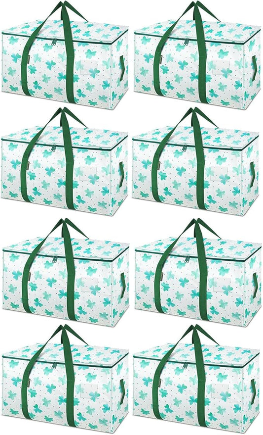 BALEINE 8-Pack Oversized Moving Bags with Reinforced Handles, Heavy-Duty Storage Tote for Clothes, Moving Supplies (Clover, 8-Pack)-NeatNest