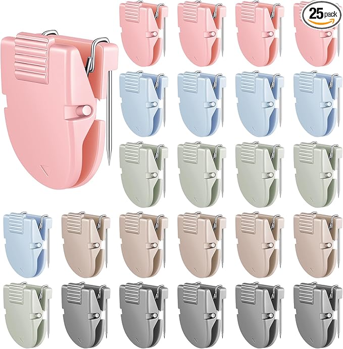 25 Pcs Cubicle Clips Fabric Panel Cubicle Accessories Fabric Partition Panel Wall Clip Office Photos Wall for Notes Memos Standard Size, 40-Sheet Capacity (Morandi Color)
