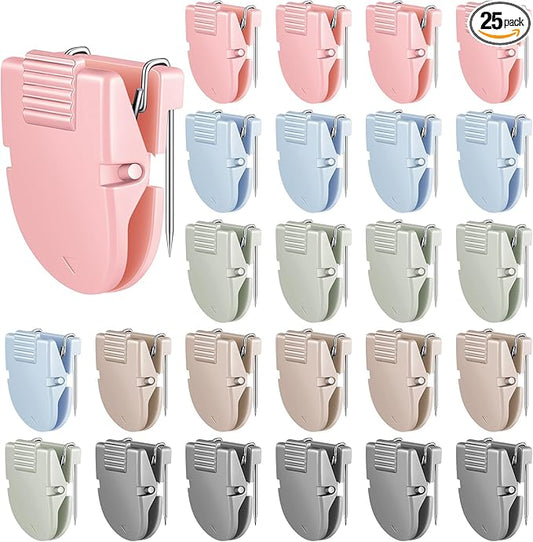 25 Pcs Cubicle Clips Fabric Panel Cubicle Accessories Fabric Partition Panel Wall Clip Office Photos Wall for Notes Memos Standard Size, 40-Sheet Capacity (Morandi Color)