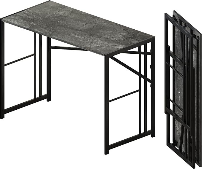 Folding Desk 40 inch Writing Gaming Computer Camping Desk, No Assembly Required Home Office Table, Grey-NeatNest