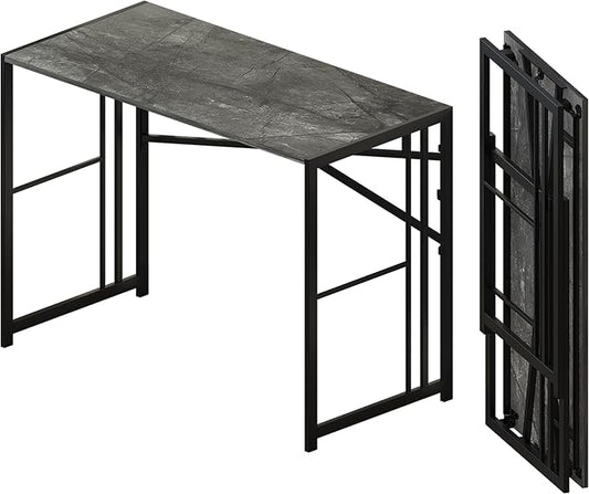 Folding Desk 40 inch Writing Gaming Computer Camping Desk, No Assembly Required Home Office Table, Grey-NeatNest