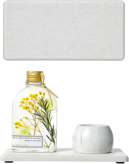 2PCS 7"x3.5" Water Absorbing Bathroom Sink Vanity Trays, Diatomite Stone Quick Drying Mat for Kitchen Counter, Dish Rack Dispenser Sponge Holder Caddy Organizer, Beige, 7"x3.5"-NeatNest