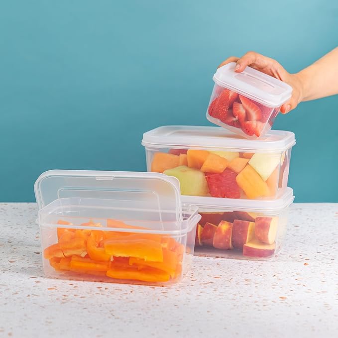 IRIS USA Meal Prep Containers, 44 Piece, 12oz + 45oz Combo Set, 22 Food Containers With Lids, To Go Take Out Plastic Food Storage, Food Prep Lunch Snack, Microwave Dishwasher Freezer Safe, BPA Free