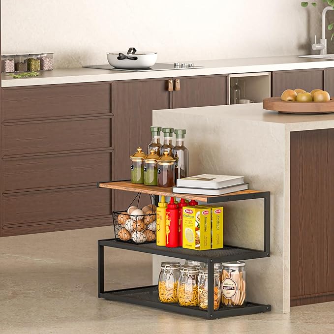 Shoe Rack, Unique 5-Shaped Free Standing Shoe Shelf, 3-Tier Wooden Shoe Organizer with Wooden Top and Steel Frame for Front Door Entrance, Entryway, Hallway, 24.41" D x 11.02" W x 16.14" H-NeatNest