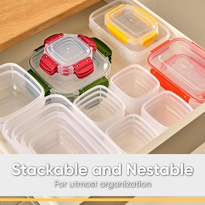 Superio Lock and Fresh Airtight Food Storage Containers with Lids for Kitchen Pantry Organization, BPA Free, Lunch, and Meal Prep Plastic Containers, 80 oz. Rectangular Sealed Container, Yellow