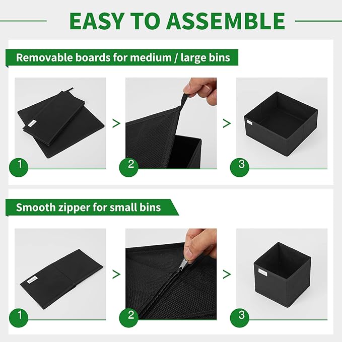 Drawer Organizer Clothes, 8 Pack Underwear Drawer Organizer, Foldable Cloth Storage Box Closet Organizers and Storage for Clothes, Socks, Scarves, Ties (Black)-NeatNest