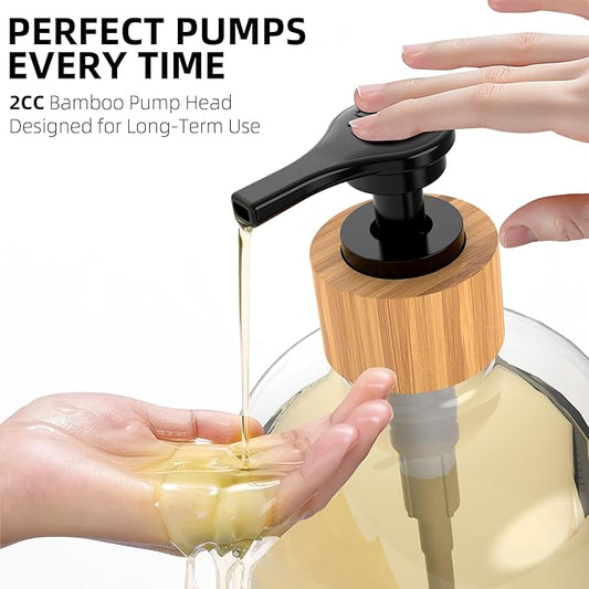 Cisily Kitchen Soap Dispenser Set with Pump, 16OZ Glass Bottle and Rustproof 304 Stainless Steel Sponge Holder, Hand and Dish Soap Dispenser Set for Kitchen Sink Organizer Decor-NeatNest