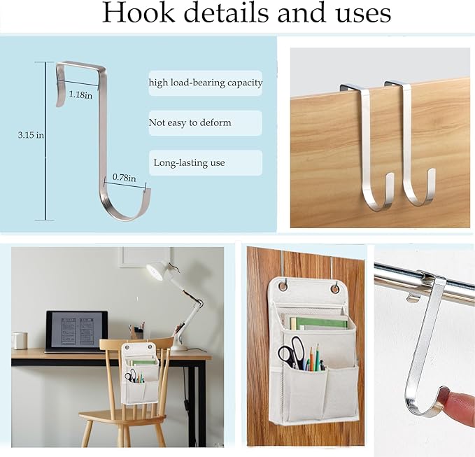 Hanging Basket for Organizing, Wall Organizer with Pockets and Over The Door Organizer，Can for Home, Closet, Office and Camper (4 White)-NeatNest