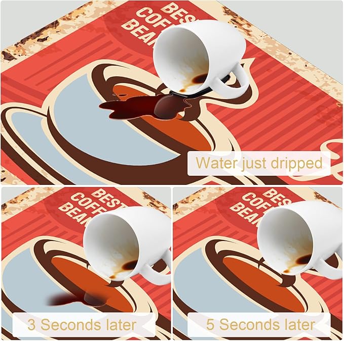 Coffee Dish Drying Mats for Kitchen Counter Absorbent Fast Dry Dish Drainer Rack Mats for Dishes Utensils Pot and Pan, Kitchen Accessories 20"x12"-NeatNest