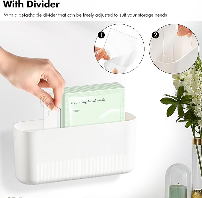 Poeland 4 Pack Magnetic Storage Box, Magnetic Cup Holder, Makeup Organizer for Bathroom, Bedroom, Fridge, Cabinet (Size L)