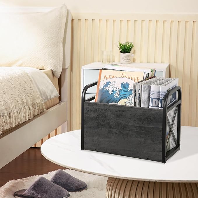 YINMIT Magazine Holder, Magazine Rack Floor, Magazine Storage Basket, Folder Organizer Bin for Books, Newspapers, Tablets-NeatNest