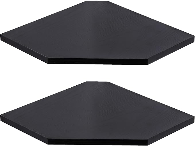 Corner Shelf Wall Mount, Floating Corner Shelves, Set of 2 Corner Wall Shelf Organizer, Rustic Wood Wall Storage Display Shelves for Living Room Bedroom Bathroom Kitchen, Classic Black-NeatNest