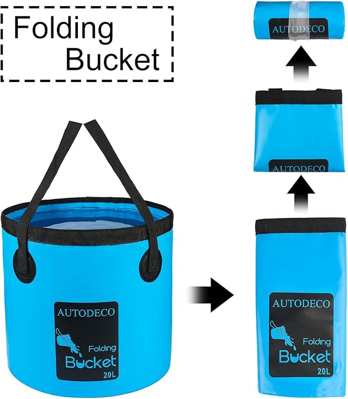 AUTODECO Collapsible Bucket 5 Gallon Container Folding Water Bucket Portable Wash Basin 20L-NeatNest