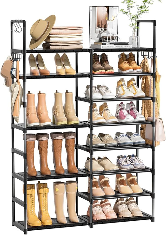 Shoe Rack Organizer 8 Tiers, Tall Shoe Racks Shelf Storage, 26-32 Pairs Vertical Large Rack,Stackable Shoes Racks for Entryway, Closet, Garage-NeatNest