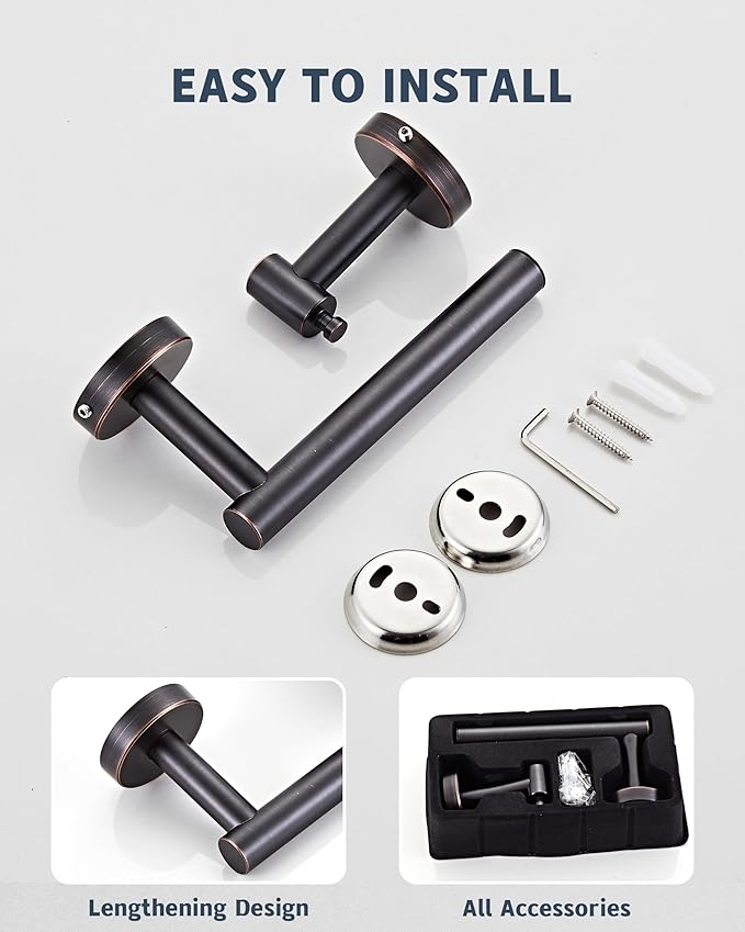 Bronze Toilet Paper Holder SUS304 Stainless Steel Double Post Pivoting Toilet Paper Roll Holder Wall Mounted Toilet Tissue Holder for Commercial Bathroom RV Oil Rubbed Bronze-NeatNest