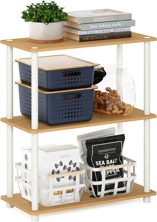 Furinno Turn-N-Tube Display Rack, 3-Tier Single, Beech-NeatNest