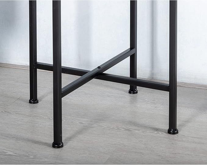 HollyHOME Small Round Metal Waterproof End Table, Accent Indoor&Outdoor Coffee Side Table, Snack Sofa Table for Living Room, Anti-Rust Decorative Plant Stand, (D) 14.5" x (H) 25", Black-NeatNest