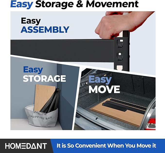 HOMEDANT 5 Tier Laminated Boltless Metal Shelving Unit Adjustable Garage Storage Utility Rack Heavy Duty Shelves Organization Multipurpose Shelf Warehouse Pantry Shed 35.9" W x 18.2" D x 71.3" H 1Pack-NeatNest
