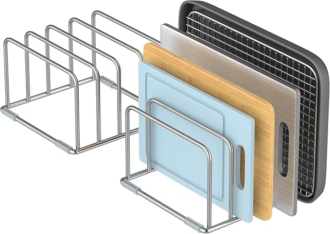 Cutting Board Stand, Cutting Board Rack, Cutting Board Organizer Stainless Steel, Cutting Board Holder for Countertop, Chopping Board Holder (2 Pack)-NeatNest