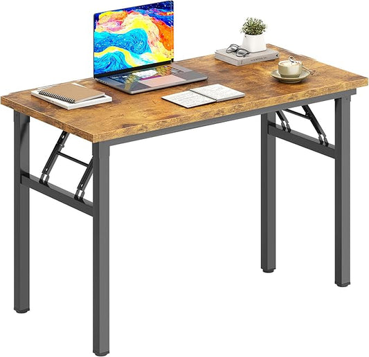 DlandHome Folding Desk - 31.5 Inch Small Computer Desk for Home Office - Folding Table Writing Table for Small Spaces - No Assembly Required - Retro-NeatNest