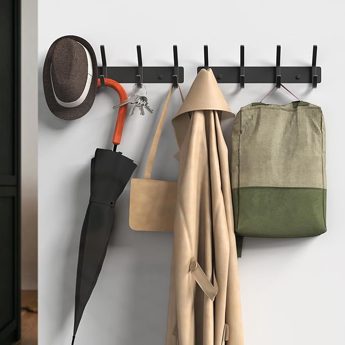 VAEHOLD Wall Hooks, Heavy Duty Aluminum Towel Hooks for Hanging Coat, Hat, Key, Clothes, Closet Hook Wall Mount for Kitchen, Bathroom, Office (“C“ Shape Coat 4 Hooks 1 Pack)-NeatNest