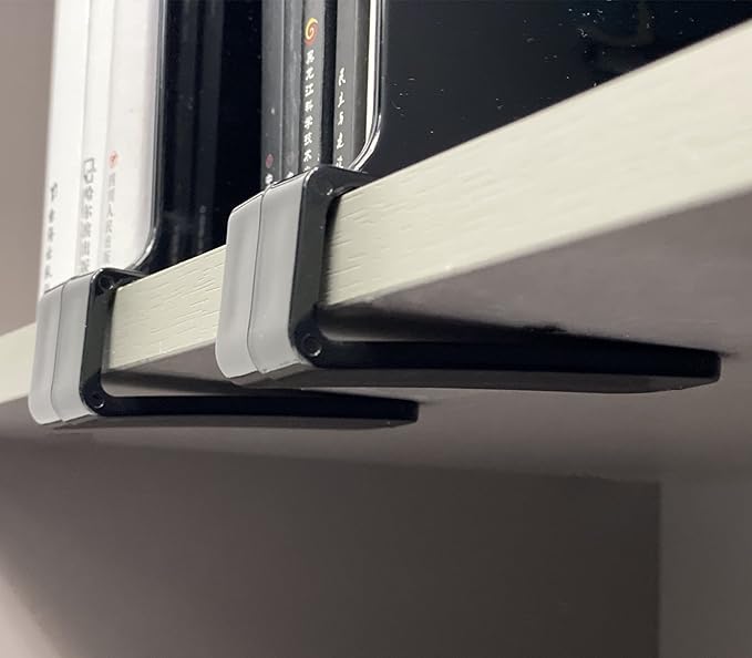 CY craft Acrylic Shelf Dividers for Closets,Wood Shelf Dividers, 2 PCS Black Shelf Separators,Perfect for Clothes Organizer and Bedroom Kitchen Cabinets Shelf Storage and Organization-NeatNest