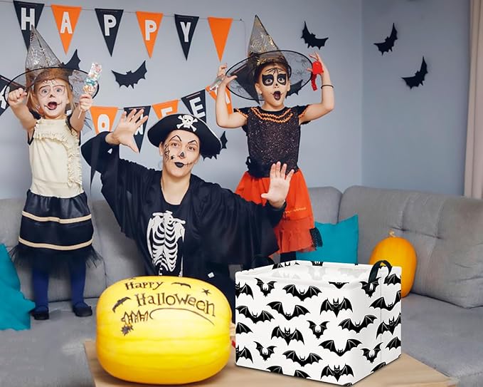 CLOCOR Rectangular Batman Storage Basket Empty,Collapsible Fabric Storage Container,Room Decor, Gift Basket(Bat)-NeatNest