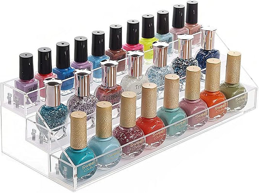 MineSign Nail Polish Holder Organizer Clear Acrylic Nail Polish Tray Fingernail Polish Display case 3 layers Essential Oils Holder Makeup Organizer-NeatNest