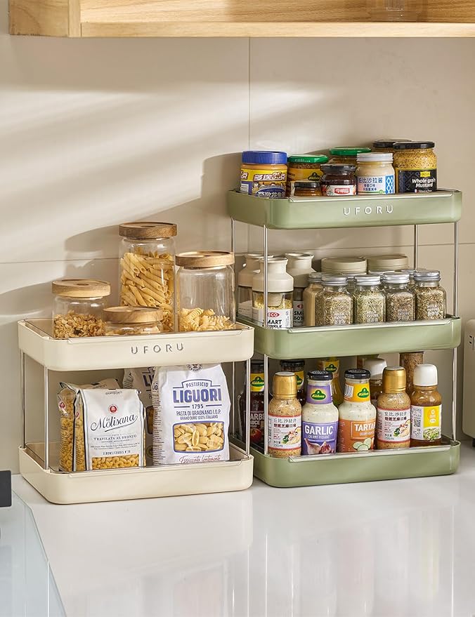 Countertop Coffee Station Organizer | 3-Tier Whisky Glass Tray, Mug Drying Shelf with Removable Drain Tray - Easy to Install, Clean - Spice Rack for Kitchen, Bathroom Counter Organzier-NeatNest