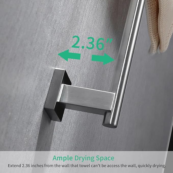 Miyili 9-Inch Bathroom Towel Bar SUS 304 Stainless Steel Hand Towel Rack Holdle Wall Mount Brushed Finish, A02N23A
