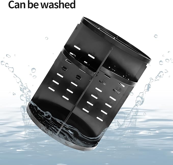 360 Rotating Makeup Organizer,DIY Adjustable Spinning Holder,Foldable Cosmetic Storage Display box,Large Capacity Make up Caddy Shelf,Fits Countertop Vanity and Bathroom (BLACK)-NeatNest
