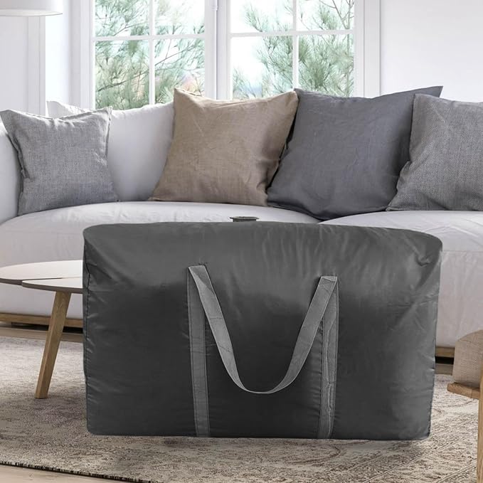100L Extra Large Storage Bags, Big Moving Bags with Strong Zippers & Carrying Handles, Packing Bags for Moving, Storage, Travel and Camping, Storage Totes For Space Saving (Black, 2 Pack)-NeatNest