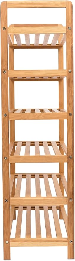 BirdRock Home Free Standing Bamboo Shoe Rack | 6 Tier | Wood | Closets and Entryway | Organizer | Fits 18 Pairs of Shoes-NeatNest