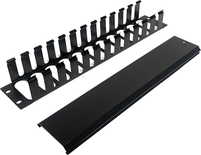 AEONS 2U Cable Management Horizontal Cable Manager Rack Mount Server Cabinet Manager Plus Cover 2-Pack