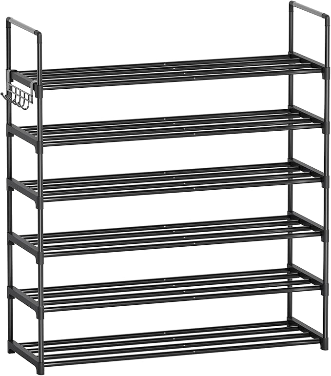 6 Tier Shoe Rack, Shoe Rack for Closet, Shoe Organizer for Entryway, Shoe Storage for Front Door Entrance & Entryway, Large Shoe Stand Holder Adjustable Shelf Height-NeatNest