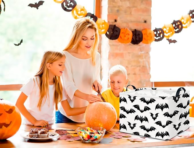 CLOCOR Rectangular Batman Storage Basket Empty,Collapsible Fabric Storage Container,Room Decor, Gift Basket(Bat)-NeatNest