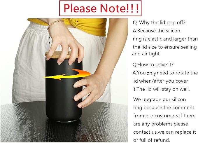 Ceramic Food Storage Jar Canister Modern Design Food Canisters with Airtight Seal Bamboo Lid,Loose Tea Coffee Spice Nuts Snacks Seasonings Storage Jar Canister Caddy (black 7.03oz/200ml)-NeatNest