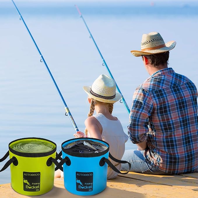 AUTODECO Collapsible Bucket 5 Gallon Container Folding Water Bucket Portable Wash Basin 20L-NeatNest