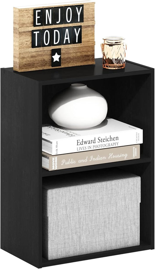 Furinno Luder Bookcase / Book / Storage, Blackwood 2-Tier-NeatNest