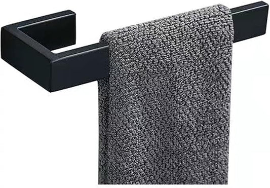 Hand Towel Holder, Towel Ring - Thicken SUS 304 Stainless Steel Towel Holder for Bathroom Wall, 8" Rectangular Modern Design Hand Towel Bar, Contemporary Hand Towel Rack - Matte Black