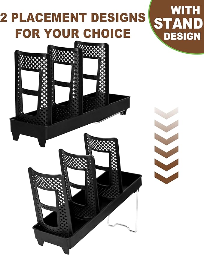 Coffee Cup Holder,Cup and Lid Dispenser with Stand,Disposable Cups Organizer,3 Slots,for Coffee Station,Bar,Office,Home,Restaurant,Breakroom,Countertop-NeatNest