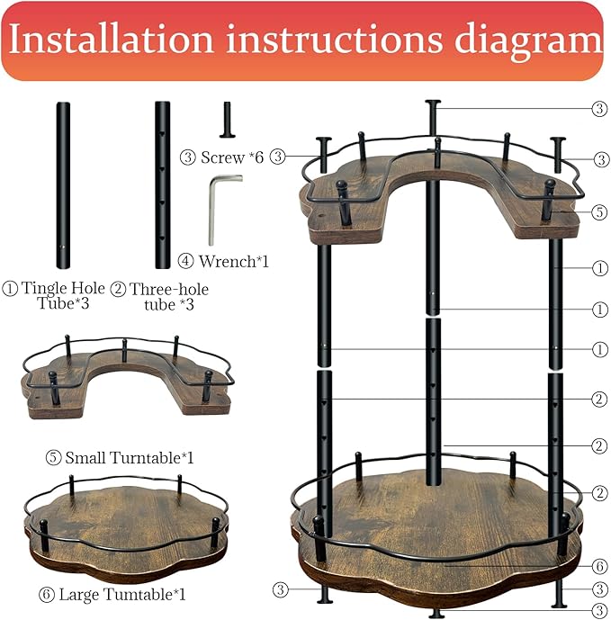 2 Tier Lazy Susan Organizer,2-Tier Spinning Spice Rack with Stable Carousel Base & 4 Height Settings for Cupboard Kitchen Countertop Dining Table Cupboard (Petal Shape)-NeatNest